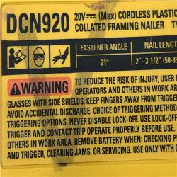 AS-IS DEWALT 20-Volt 21° Cordless Framing Nailer (Tool-Only)