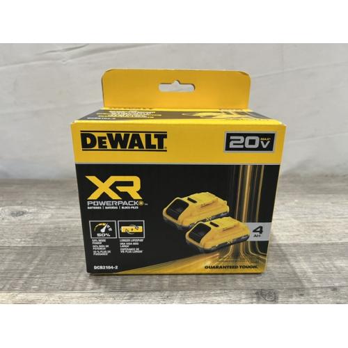 NEW - DEWALT 20V MAX XR Lithium-Ion 4.0 Ah Battery Packs (2-Pack)
