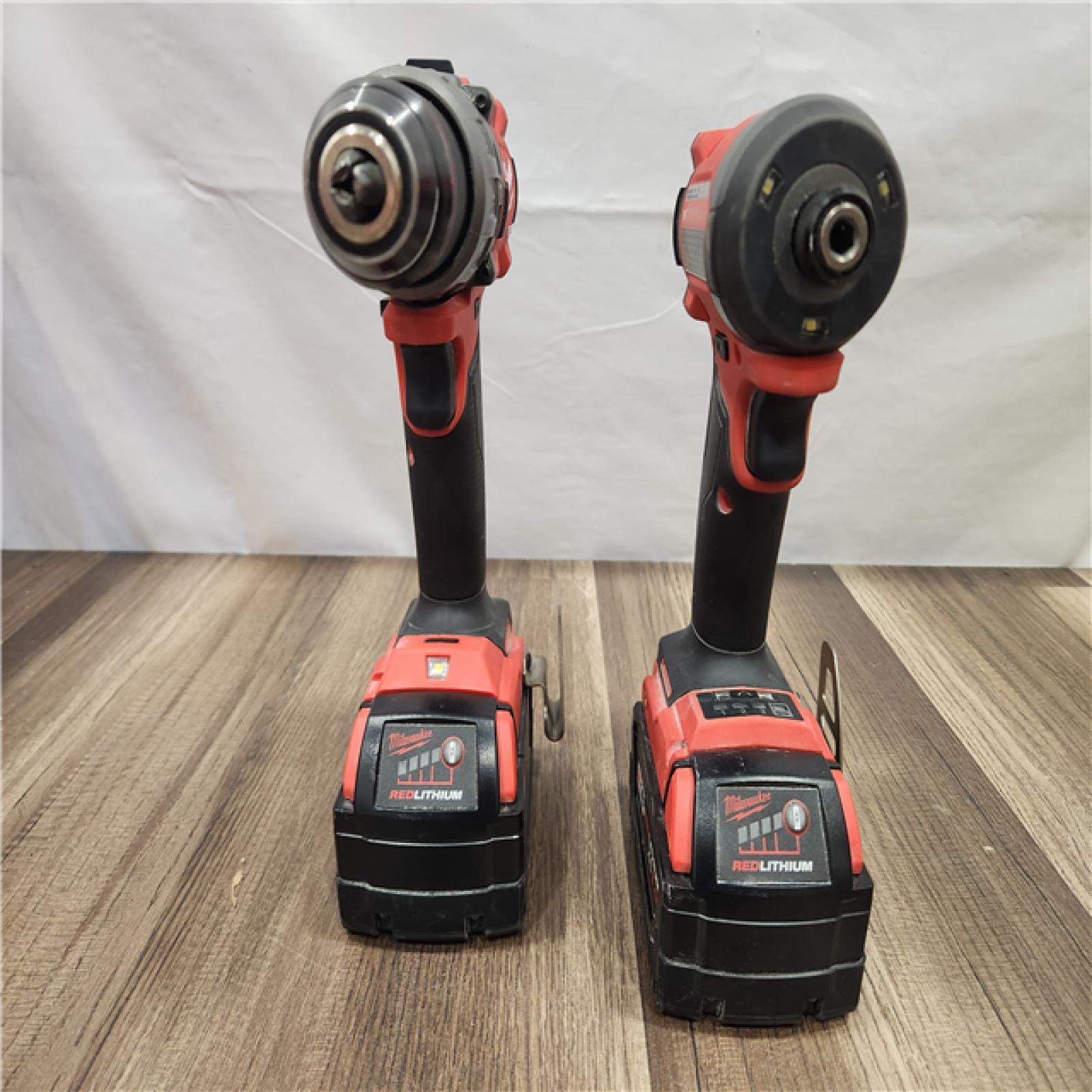 AS-IS- MILWAUKEE FUEL 18V Lithium-Ion Brushless Cordless Hammer Drill and Impact Driver Combo Kit