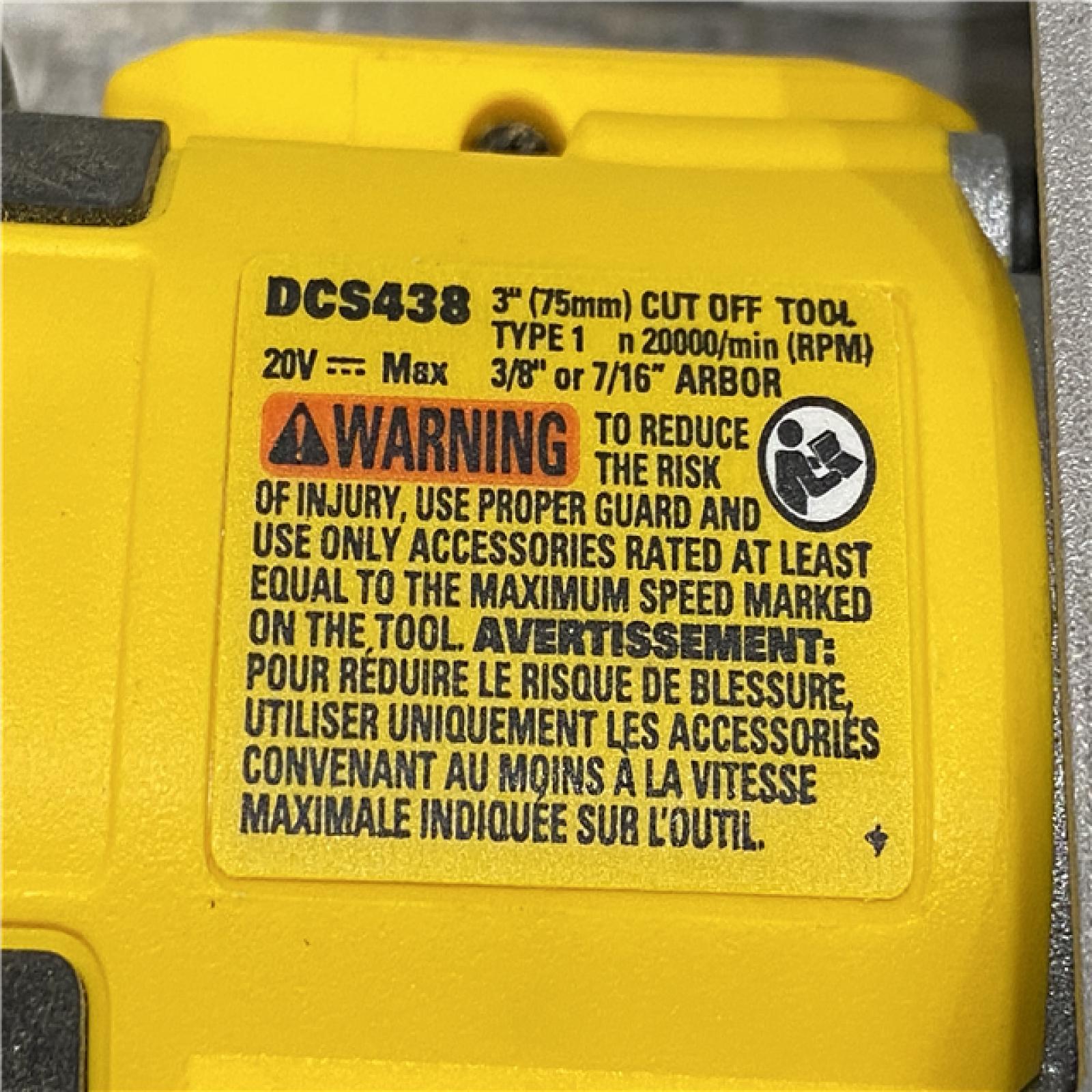 AS-IS DEWALT 20V XR Cordless 3 in. Cut-Off Tool (Tool Only)