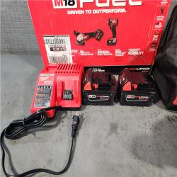 HOUSTON LOCATION - AS-IS M18 FUEL 18V Lithium-Ion Brushless Cordless Grinder & 3/8 in. Impact Wrench Combo Kit (2-Tool) W/ Two 5Ah Batteries