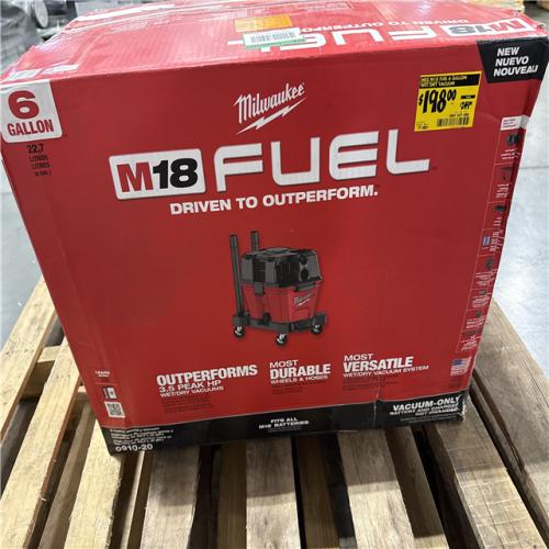 California NEW Milwaukee 6 Gallon Wet/Dry Vacuum (No Battery or Charger)
