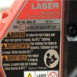 AS-IS Milwaukee 12-Volt Lithium-Ion Cordless Green 250 ft. 3-Plane Laser Level Kit