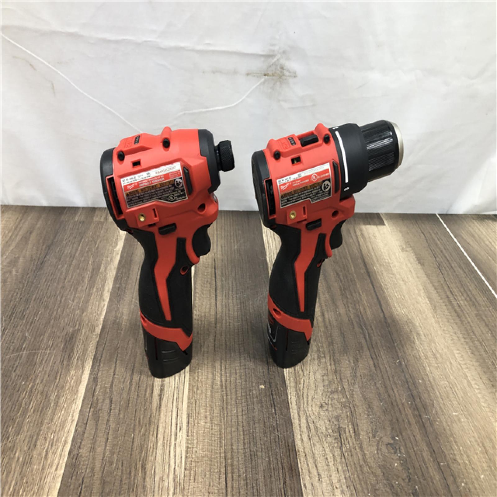 AS-IS Milwaukee 12-Volt Lithium-Ion Brushless Cordless Subcompact Drill and Impact Driver Combo Kit