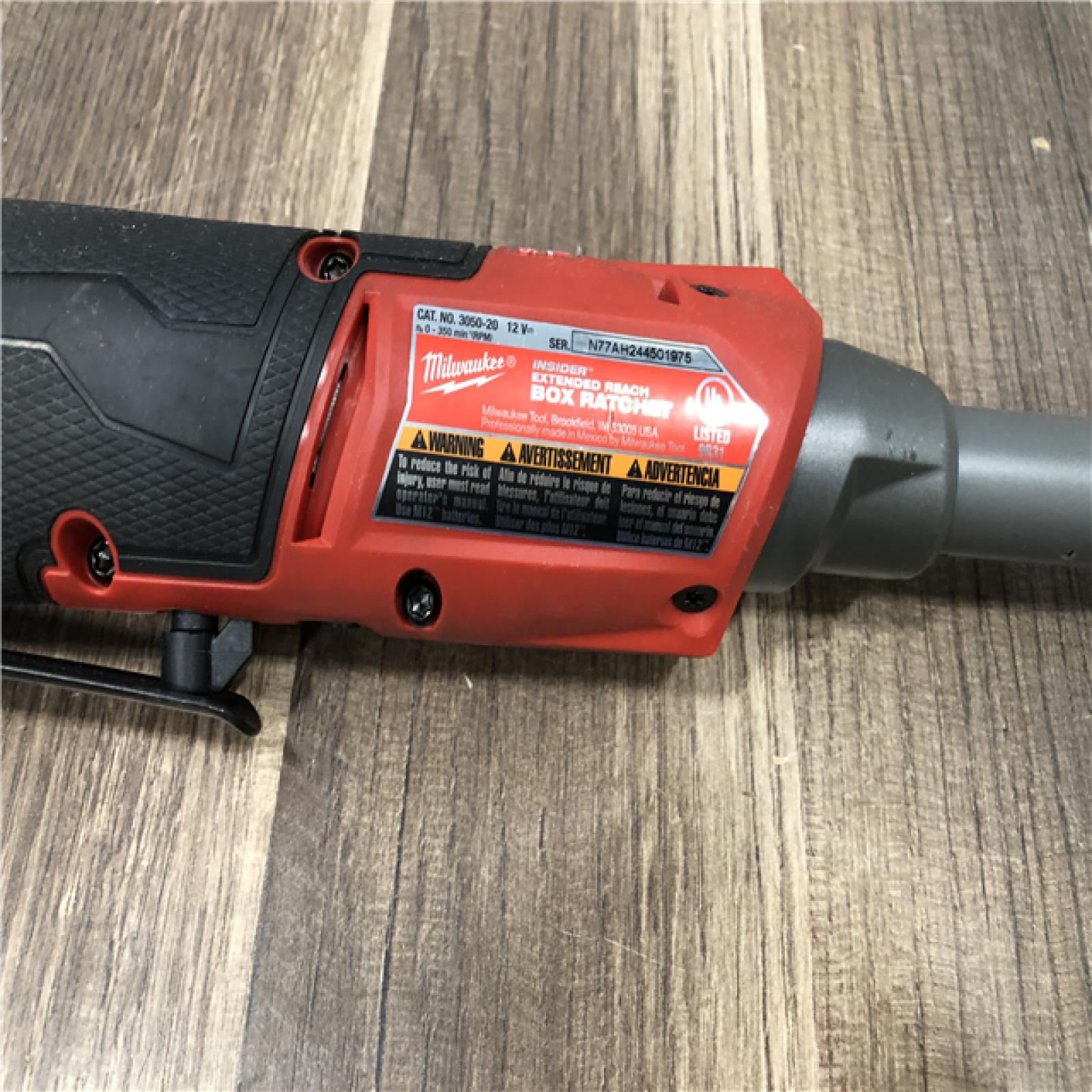 AS-IS Milwaukee FUEL INSIDER 12V Lithium-Ion Brushless Cordless 1/4 in. - 3/8 in. Extended Reach Box Ratchet (Tool-Only)