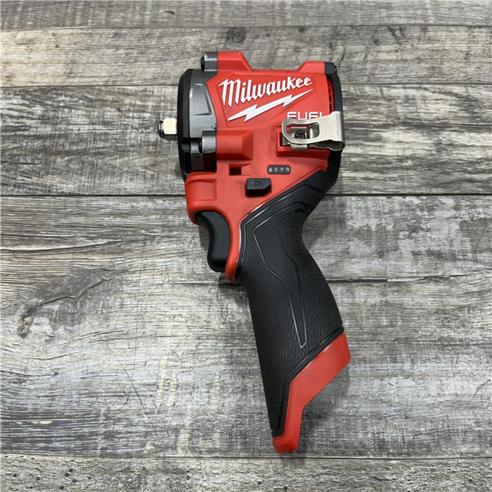 AS-IS Milwaukee FUEL 12V Lithium-Ion Brushless Cordless Stubby 3/8 in. Impact Wrench (Tool-Only)