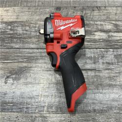 AS-IS Milwaukee FUEL 12V Lithium-Ion Brushless Cordless Stubby 3/8 in. Impact Wrench (Tool-Only)