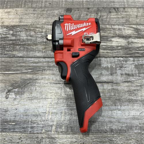 AS-IS Milwaukee FUEL 12V Lithium-Ion Brushless Cordless Stubby 3/8 in. Impact Wrench (Tool-Only)