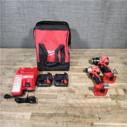 HOUSTON LOCATION - AS-IS Milwaukee M18 18V Lithium-Ion Brushless Cordless Compact Drill/Impact Combo Kit