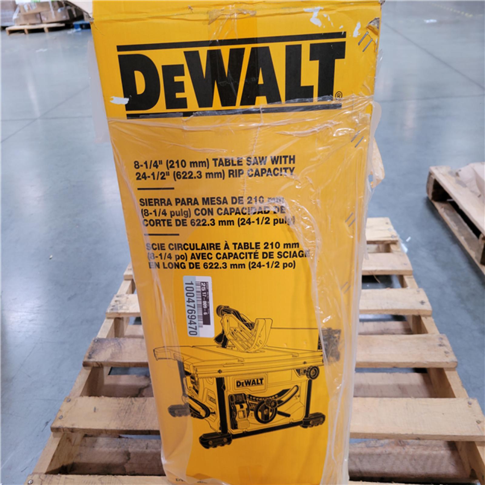 CALIFORNIA AS-IS DEWALT 8-1/4 (210 mm) TABLE SAW WITH 24-1/2 (622.3 mm) RIP CAPACITY
