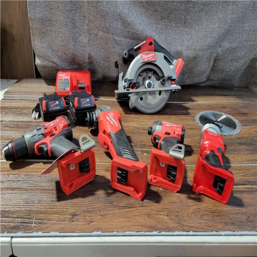 CALIFORNIA NEW MILWAUKEE M18 5-TOOL COMBO KIT (2 BATTERIES, 1 CHARGER, AND BAG INCLUDED)