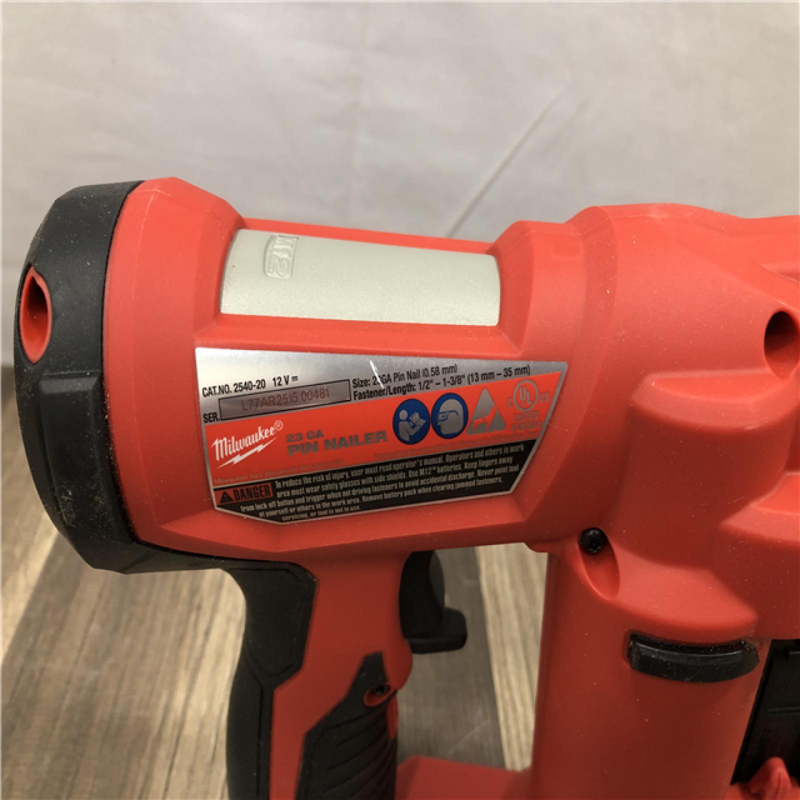 AS-IS Milwaukee 12-Volt 23-Gauge Lithium-Ion Cordless Pin Nailer (Tool-Only)