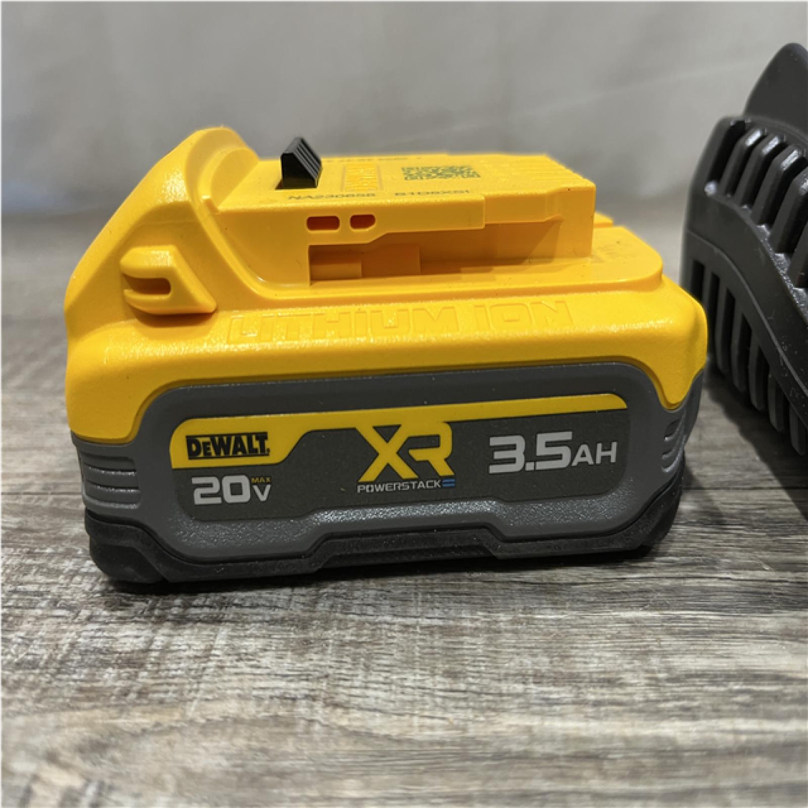 AS-IS DEWALT 20V MAX XR POWERSTACK Lithium-Ion Battery Starter Kit with 3.5Ah Battery and Charger