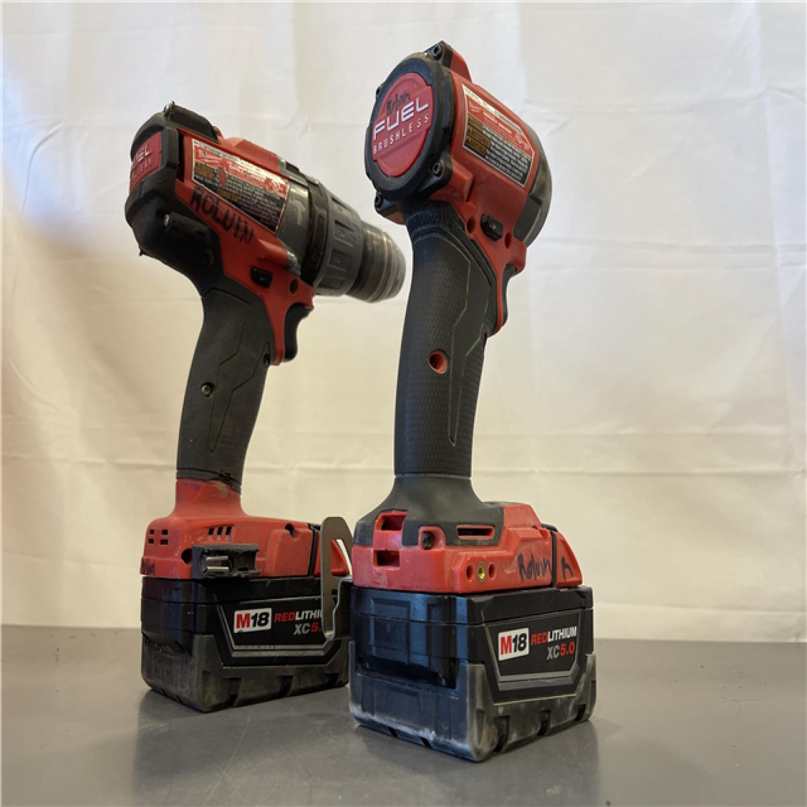 AS-IS - MILWAUKEE FUEL 18V Lithium-Ion Brushless Cordless Hammer Drill and Impact Driver Combo Kit