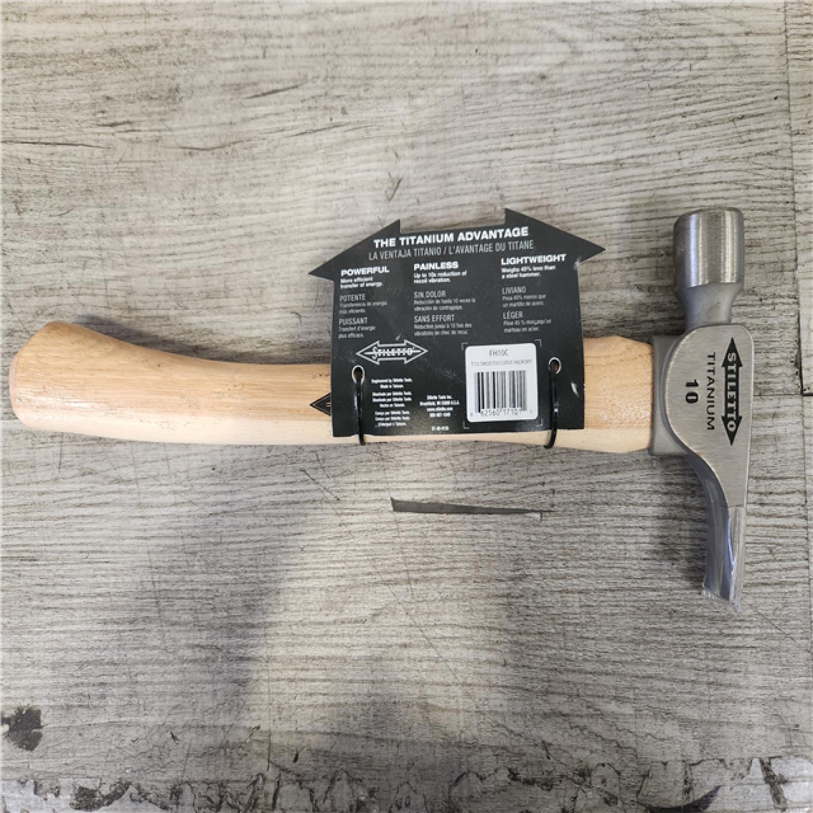 Phoenix Location Stiletto 14 oz. & 10 oz. Titanium Milled Face Hammer with 18 in. Curved Hickory Handle (3 Hammers)