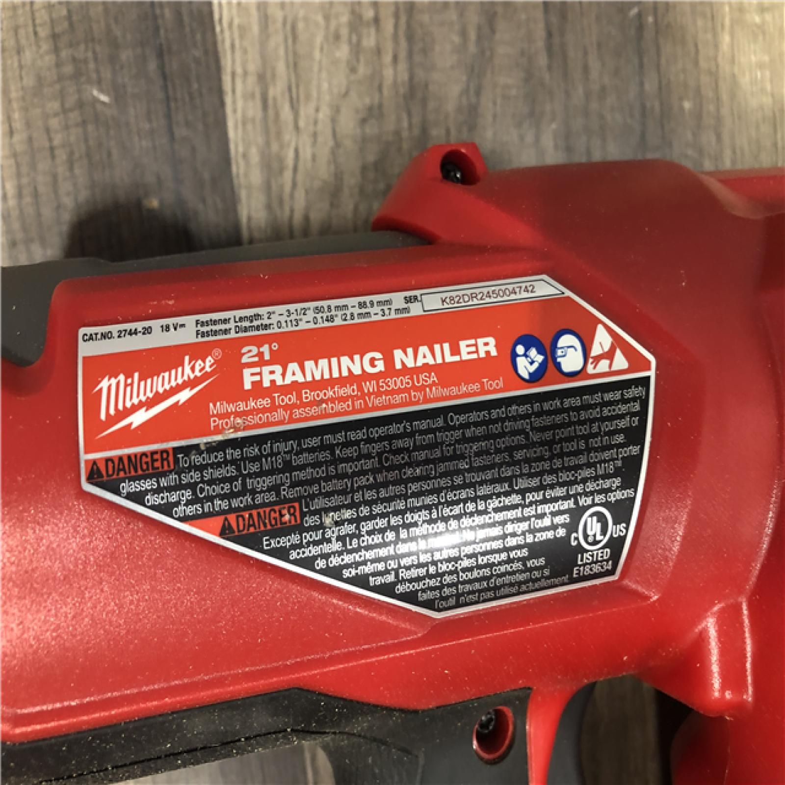 AS-IS Milwaukee FUEL 3-1/2 in. 18-Volt 21-Degree Lithium-Ion Brushless Cordless Framing Nailer (Tool-Only)