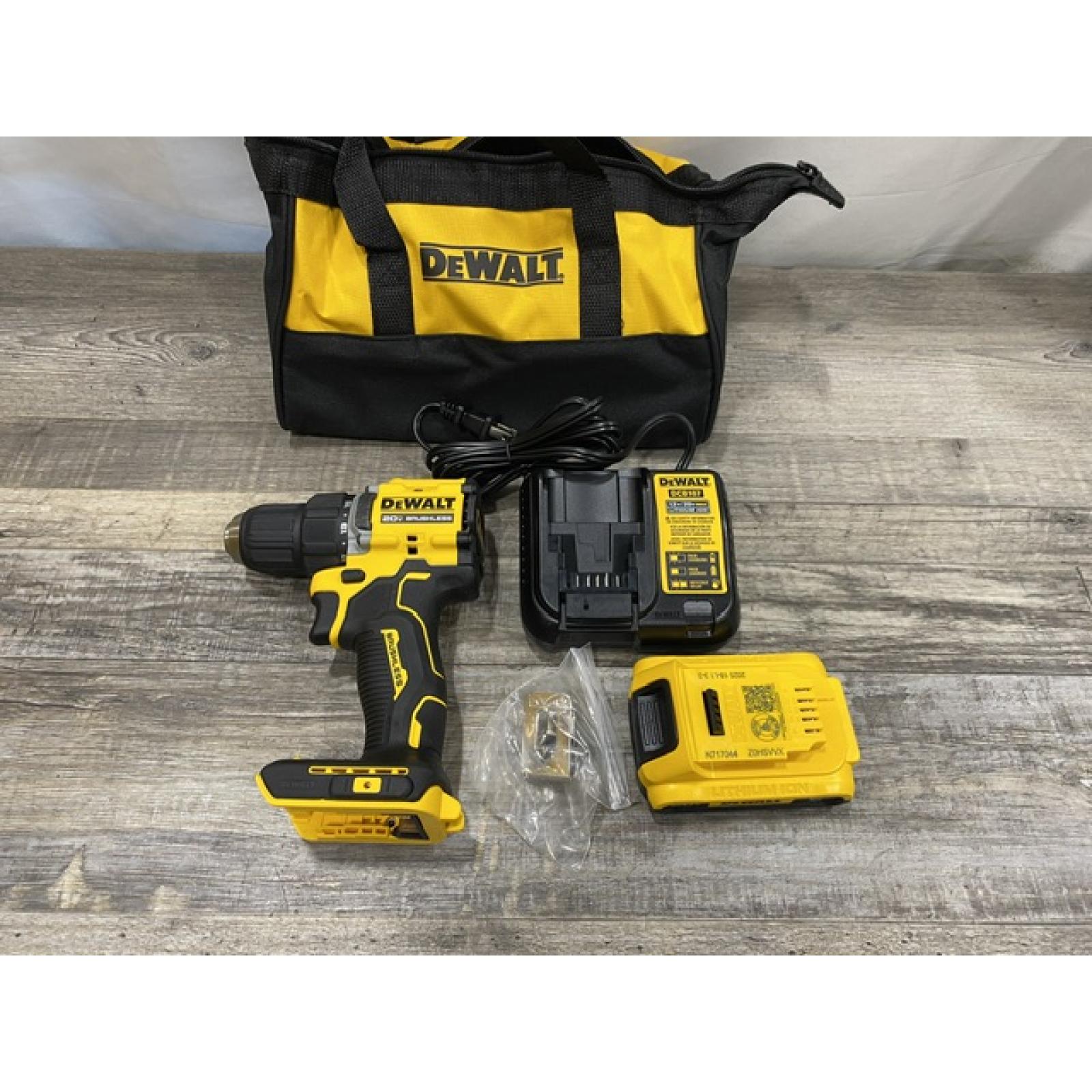 AS-IS DEWALT Atomic 20V Lithium-Ion Cordless Compact 1/2 in. Drill/Driver Kit