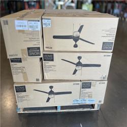 DALLAS LOCATION- Home Decorators Collection Carrington 60 in. Indoor/Outdoor Ceiling Fan with LED Dome Light Kit  Natural Iron with Black Blades PALLET -(18 UNITS)