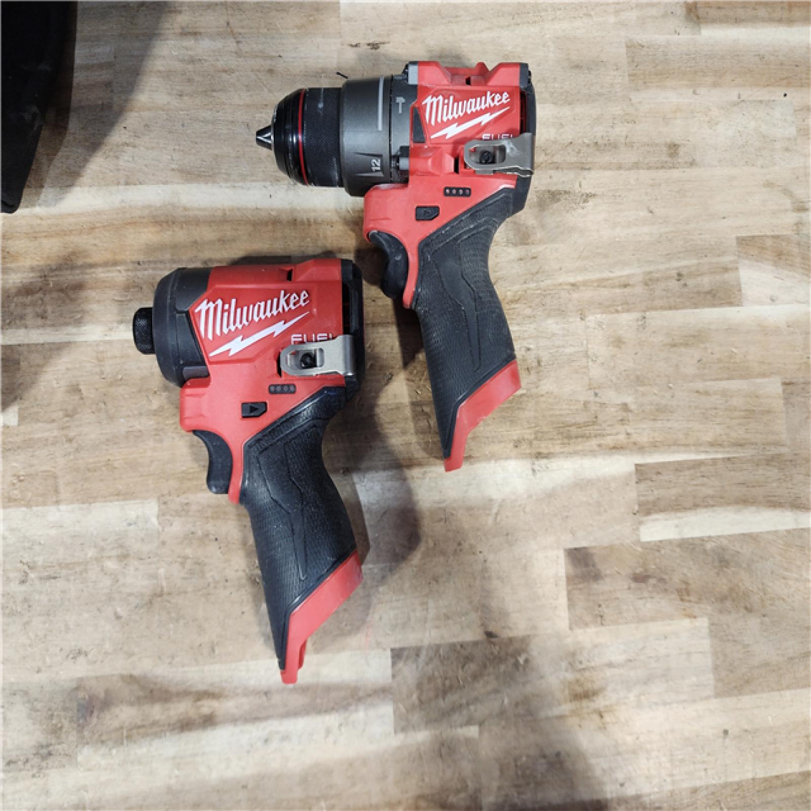 HOUSTON LOCATION - AS-IS Milwaukee  FUEL 12-Volt Lithium-Ion Brushless Cordless Hammer Drill and Impact Driver Combo Kit