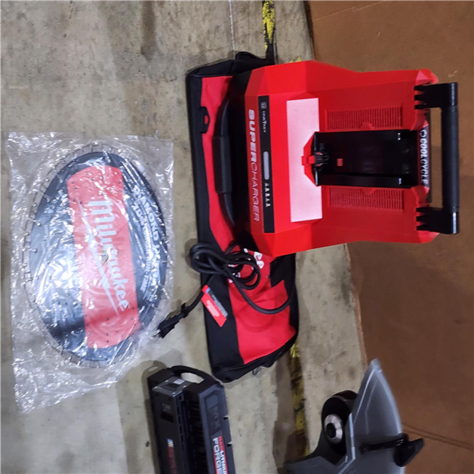 HOUSTON LOCATION - AS-IS MX FUEL Lithium-Ion 14 in. Cut Off Saw Kit with RAPIDSTOP Brake W/ (2) FORGE XC8.0 Batteries & (1) MX FUEL Super Charger