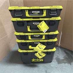 California AS-IS Ryobi Link Tool Boxes  Includes (1) Rolling Tool Box  (2) Medium Tool Boxes & (2) Standard Tool Boxes; Appears in Excellent Condition (No Tools)