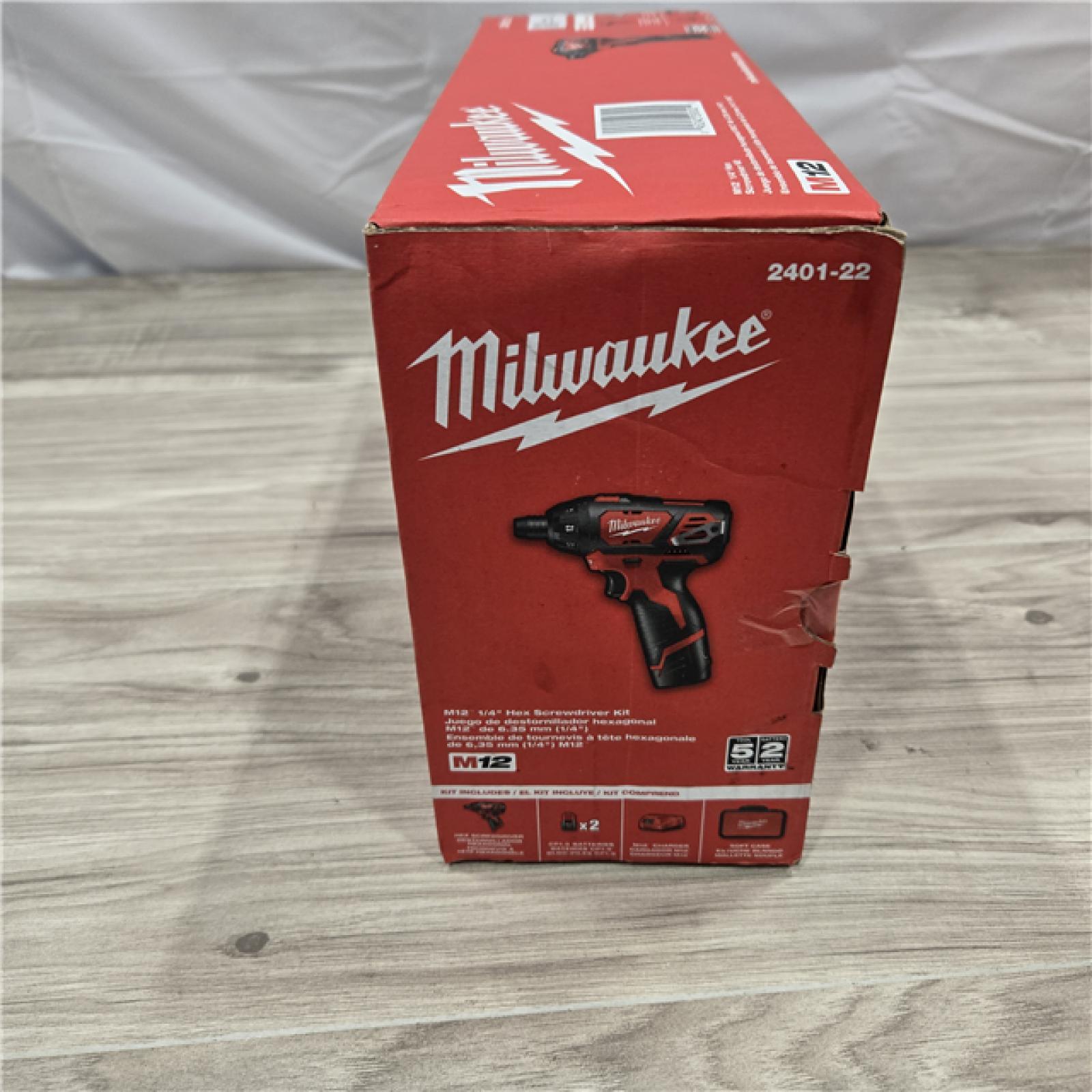 NEW! - Milwaukee 2401-22 - M12 12V Cordless Screwdriver Kit