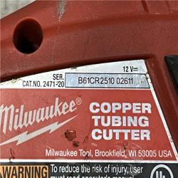 AS-IS Milwaukee 12V Lithium-Ion Cordless Copper Tubing Cutter (Tool-Only)