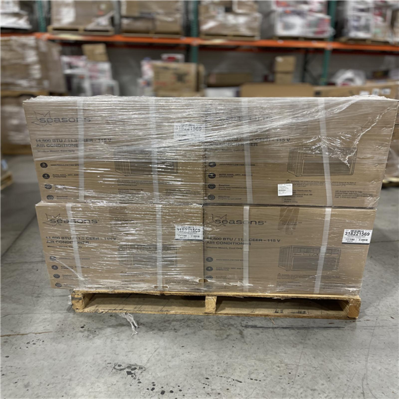 DALLAS LOCATION- Seasons® 14 500 BTU AIR CONDITIONER PALLET- (8 UNITS)