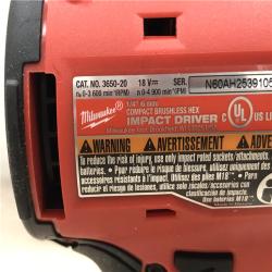 AS-IS Milwaukee M18 Compact Brushless 1/4  Hex Impact Driver Kit