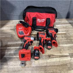 Houston Location AS-IS Milwaukee Drill Driver and Impact Drivers QTY/2 and Batteries with Charger