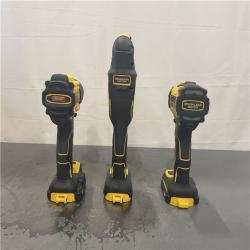 AS-IS- DeWalt 20V MAX Lithium-Ion Cordless 3-Tool Combo Kit with (2) FLEXVOLT 6.0 Ah Batteries and Charger