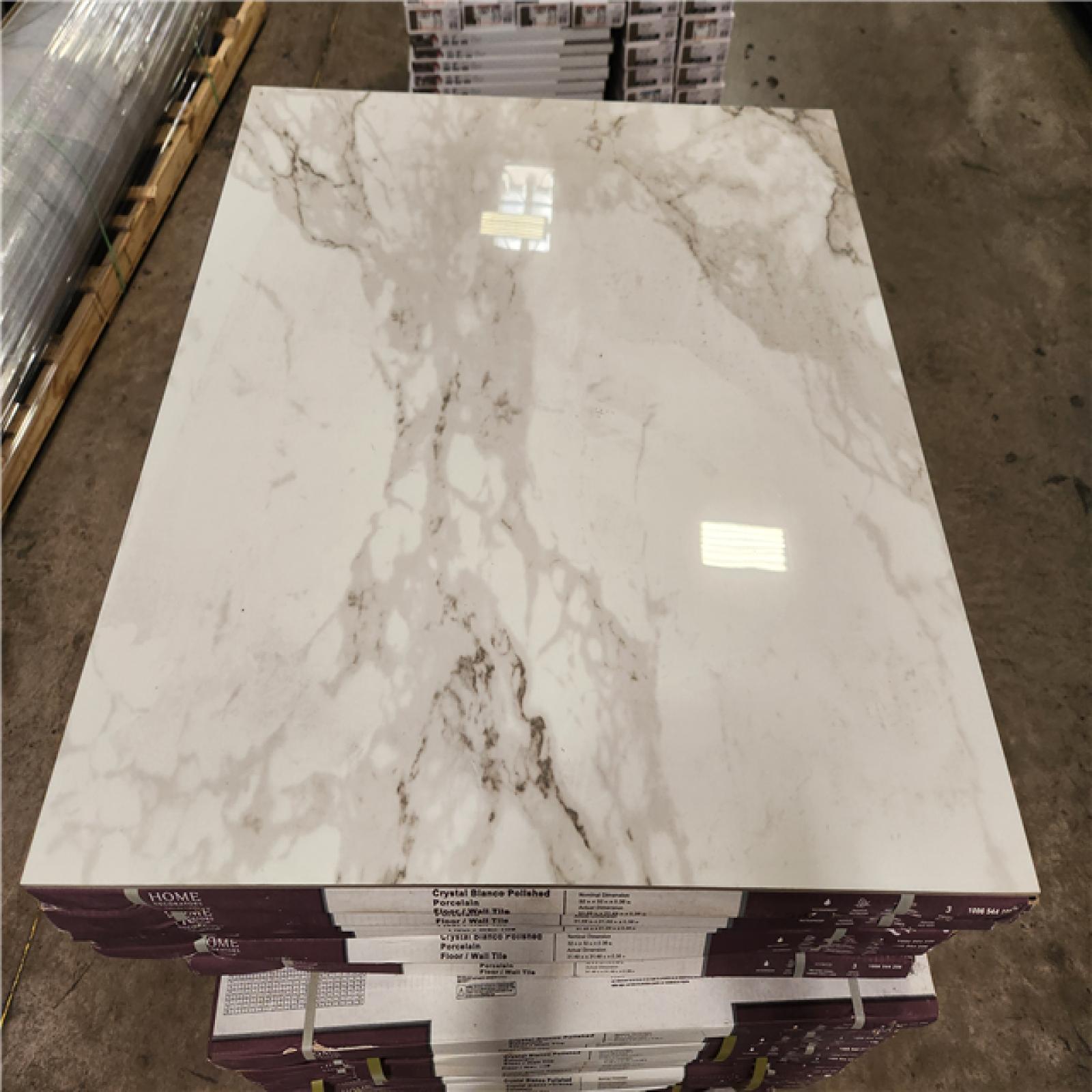 Phoenix Location Home Decorators Collection Crystal Bianco 32 in. x 32 in. Polished Porcelain Stone Look Floor and Wall Tile (810 sq. ft. 38 Case)