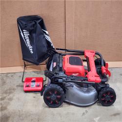 HOUSTON LOCATION - AS-IS M18 FUEL Brushless Cordless 21 in. Walk Behind Dual Battery Self-Propelled Mower W/ Rapid Charger