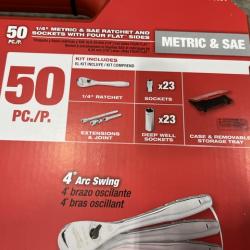 NEW - Milwaukee 1/4 in. Drive SAE/Metric Ratchet and Socket Mechanics Tool Set (50-Piece)