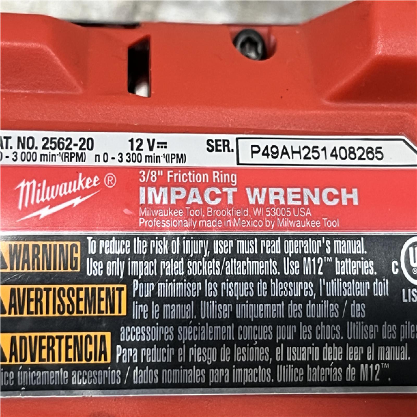 AS-IS Milwaukee FUEL 12V Lithium-Ion Brushless Cordless Stubby 3/8 in. Impact Wrench (Tool-Only)