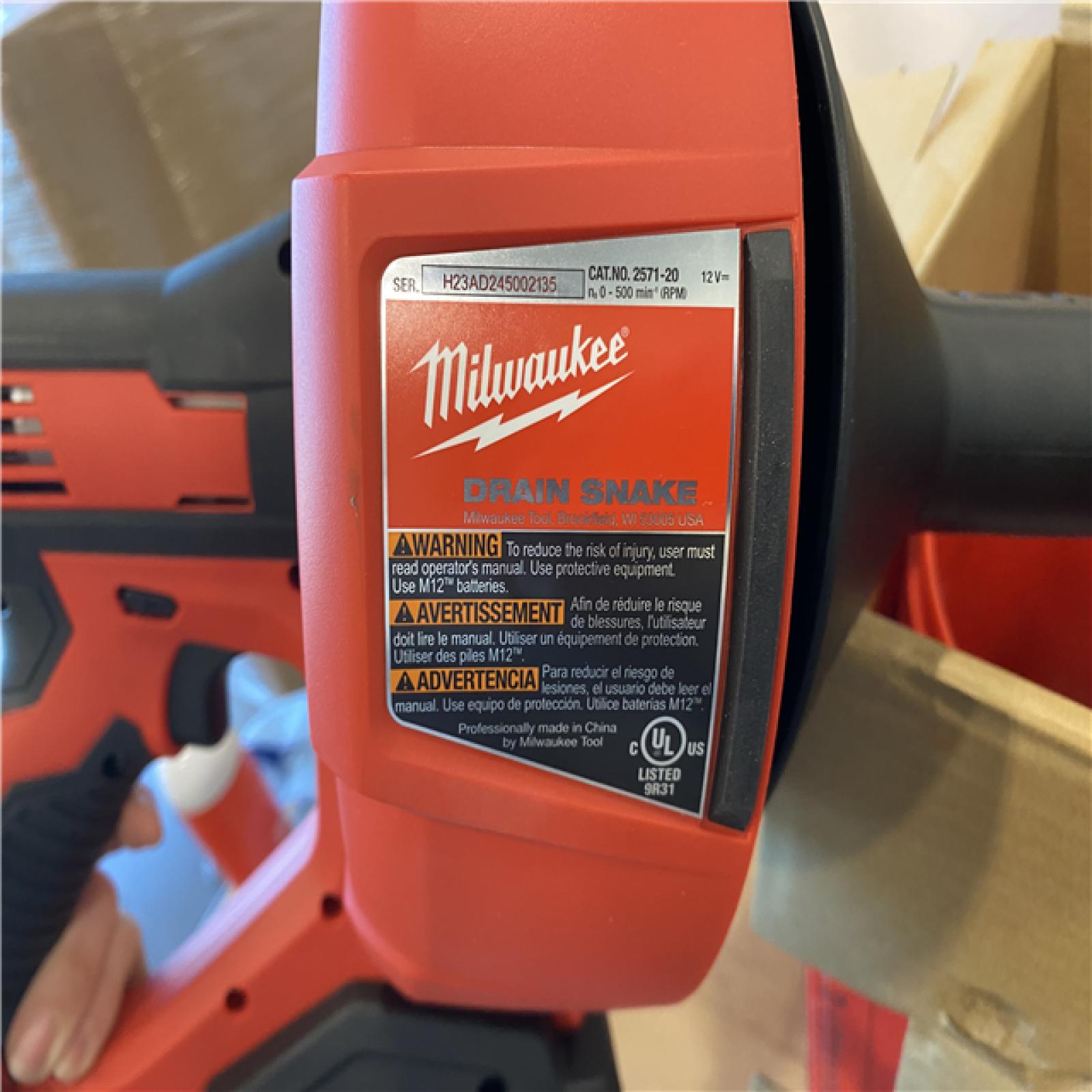 AS-IS Milwaukee M12 12-V Lithium-Ion Cordless Drain Snake Auger kit