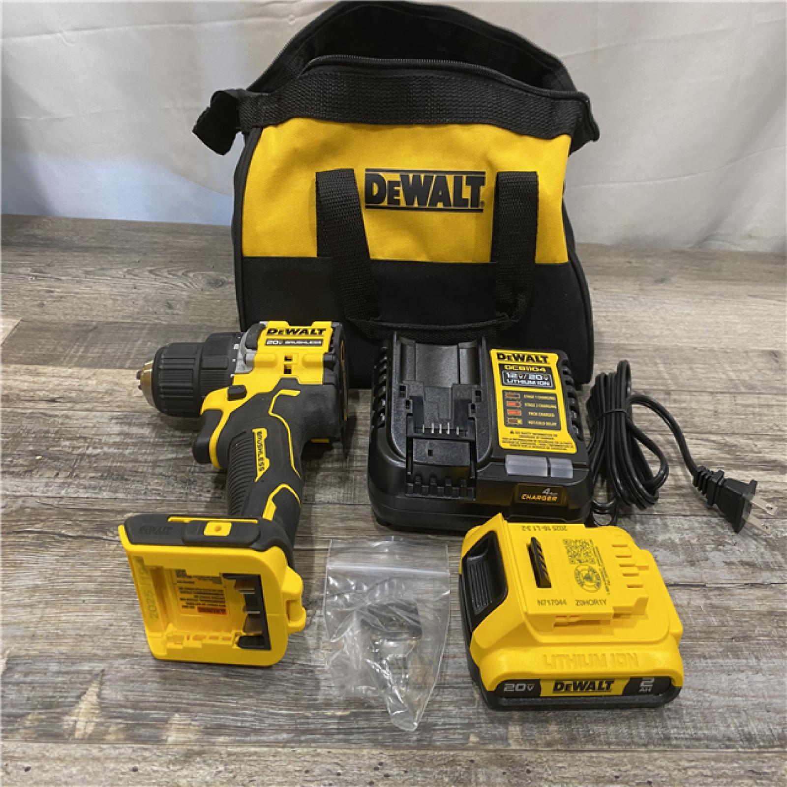 AS-IS DEWALT Atomic 20V Lithium-Ion Cordless Compact 1/2 in. Drill/Driver Kit