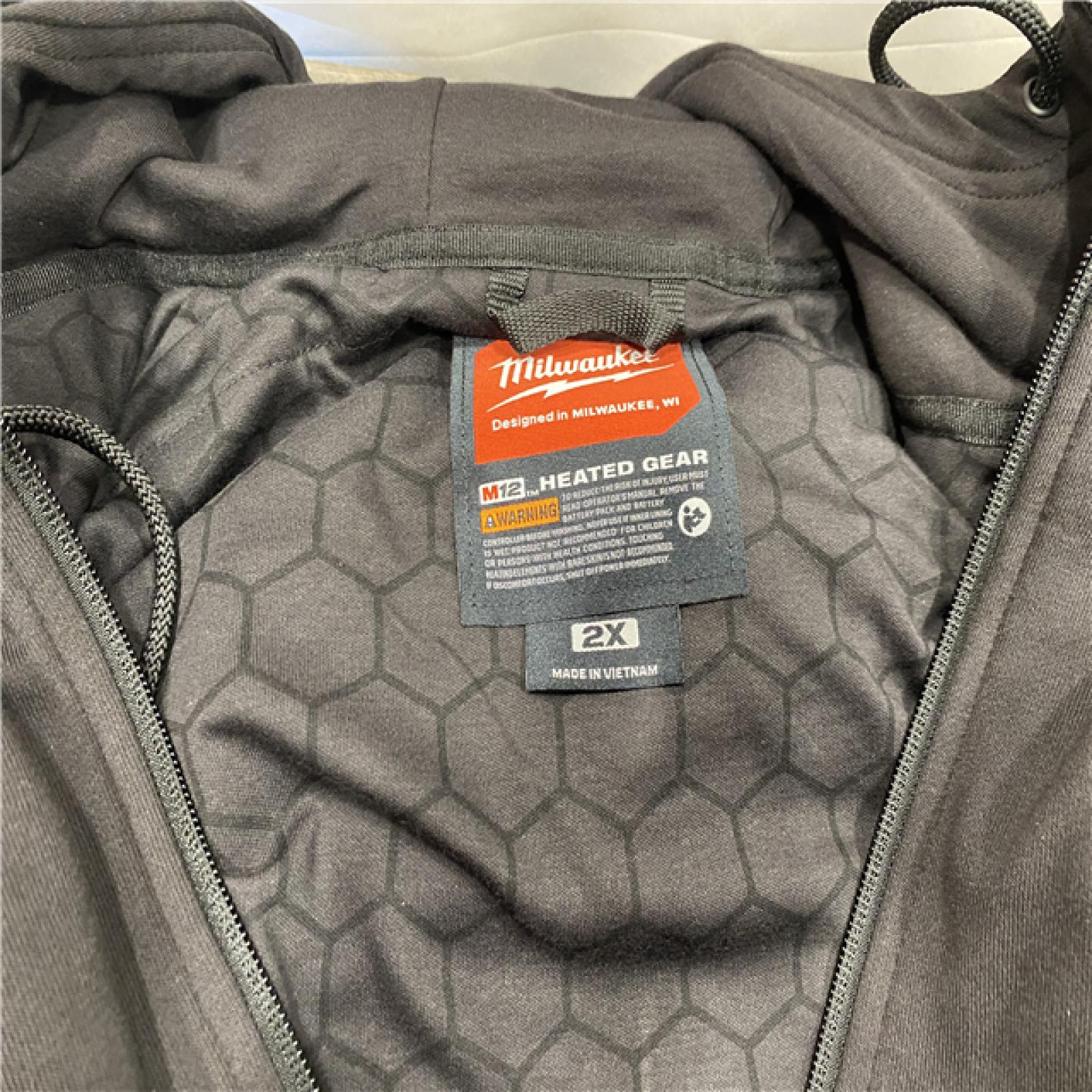 AS-IS Milwaukee Men's 2X-Large 12-Volt Lithium-Ion Cordless Black Heated Jacket Hoodie Kit