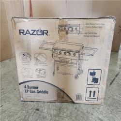 Phoenix Location NEW Razor 37 in. 4-Burner Portable Propane Gas Griddle Flat Top Grill in Black with Foldable Shelves and Cover
