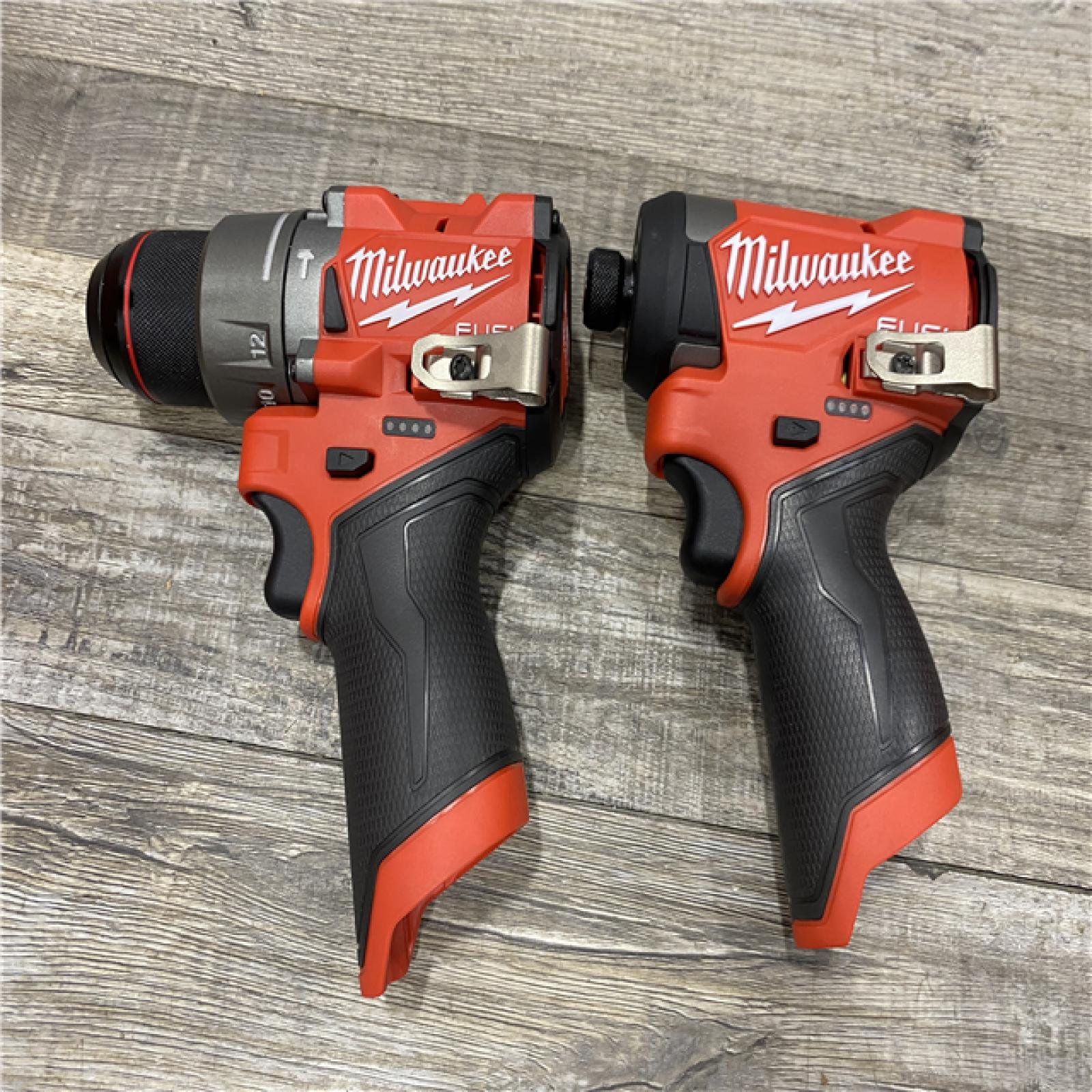 AS-IS Milwaukee FUEL 12-Volt Lithium-Ion Brushless Cordless Hammer Drill and Impact Driver Combo Kit