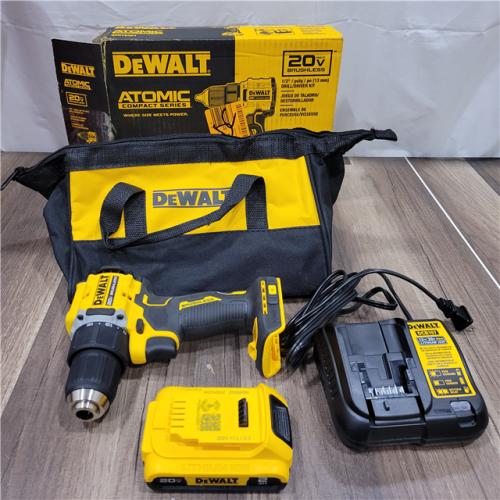 AS-IS DEWALT ATOMIC COMPACT SERIES 20V MAX* Brushless Cordless 1/2 Drill/Driver Kit