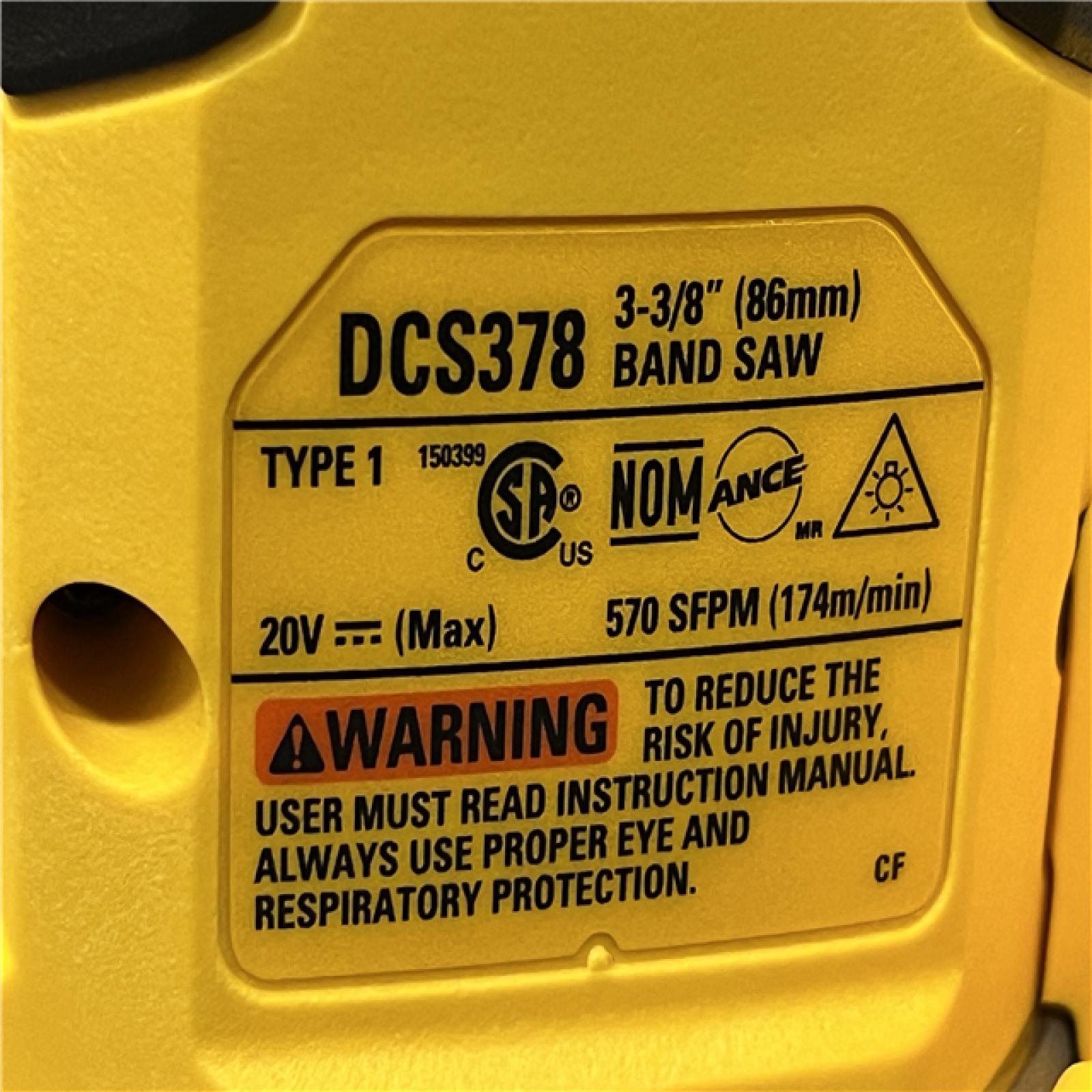 AS-IS DEWALT 20-Volt MAX 3-3/8 in. Cordless Brushless Bandsaw (Tool-Only)