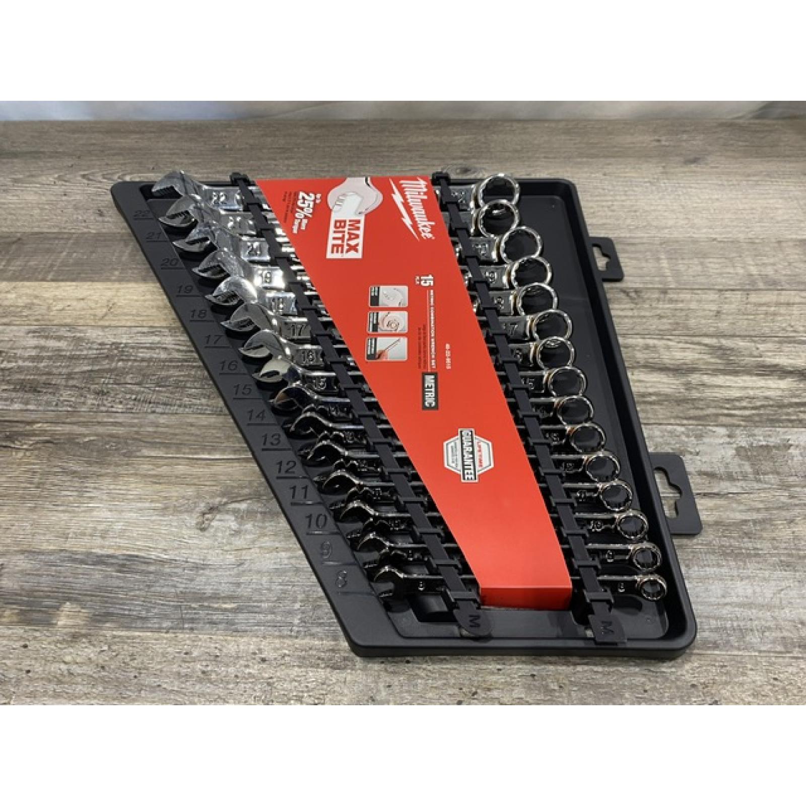 NEW - Milwaukee Combination Metric Wrench Mechanics Tool Set (15-Piece)