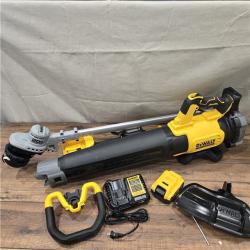 AS-IS DEWALT 20V MAX Cordless Battery Powered String Trimmer & Blower Combo Kit with (1) 4 Ah Battery & Charger