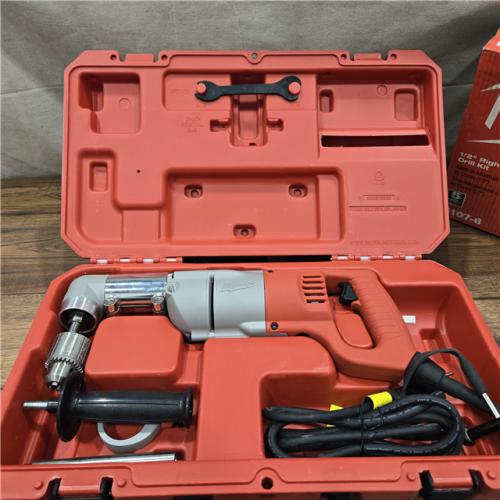 AS-IS Milwaukee 7 Amp Corded 1/2 in. Corded Right-Angle Drill Kit with Hard Case
