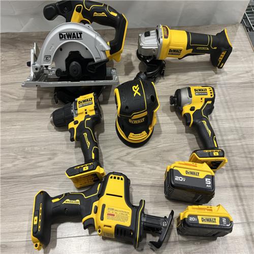 AS-IS DEWALT 20V Lithium-Ion Cordless 6-Tool Combo Kit with Rolling Toolbox