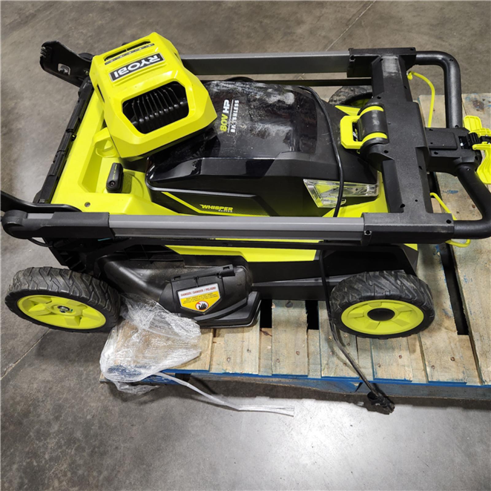 Dallas Location - As-Is RYOBI 80V HP Brushless Battery Cordless Electric 30 in. Lawn Mower with Battery and Charger