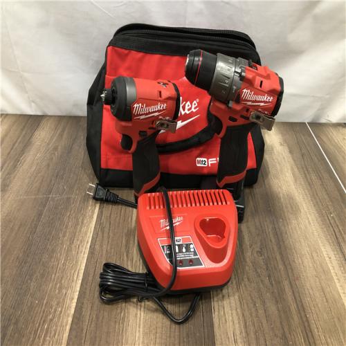 AS-IS Milwaukee FUEL 12-Volt Lithium-Ion Brushless Cordless Hammer Drill and Impact Driver Combo Kit