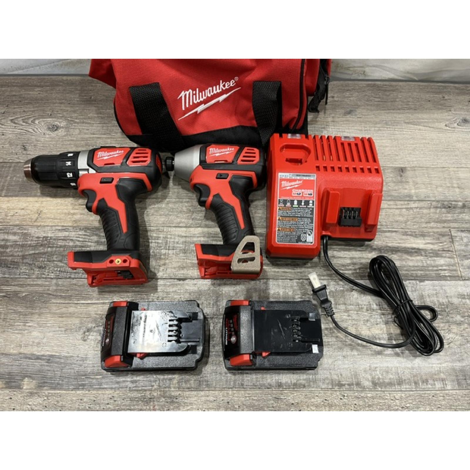 AS-IS Milwaukee 18V Lithium-Ion Cordless Drill Driver/Impact Driver Combo Kit