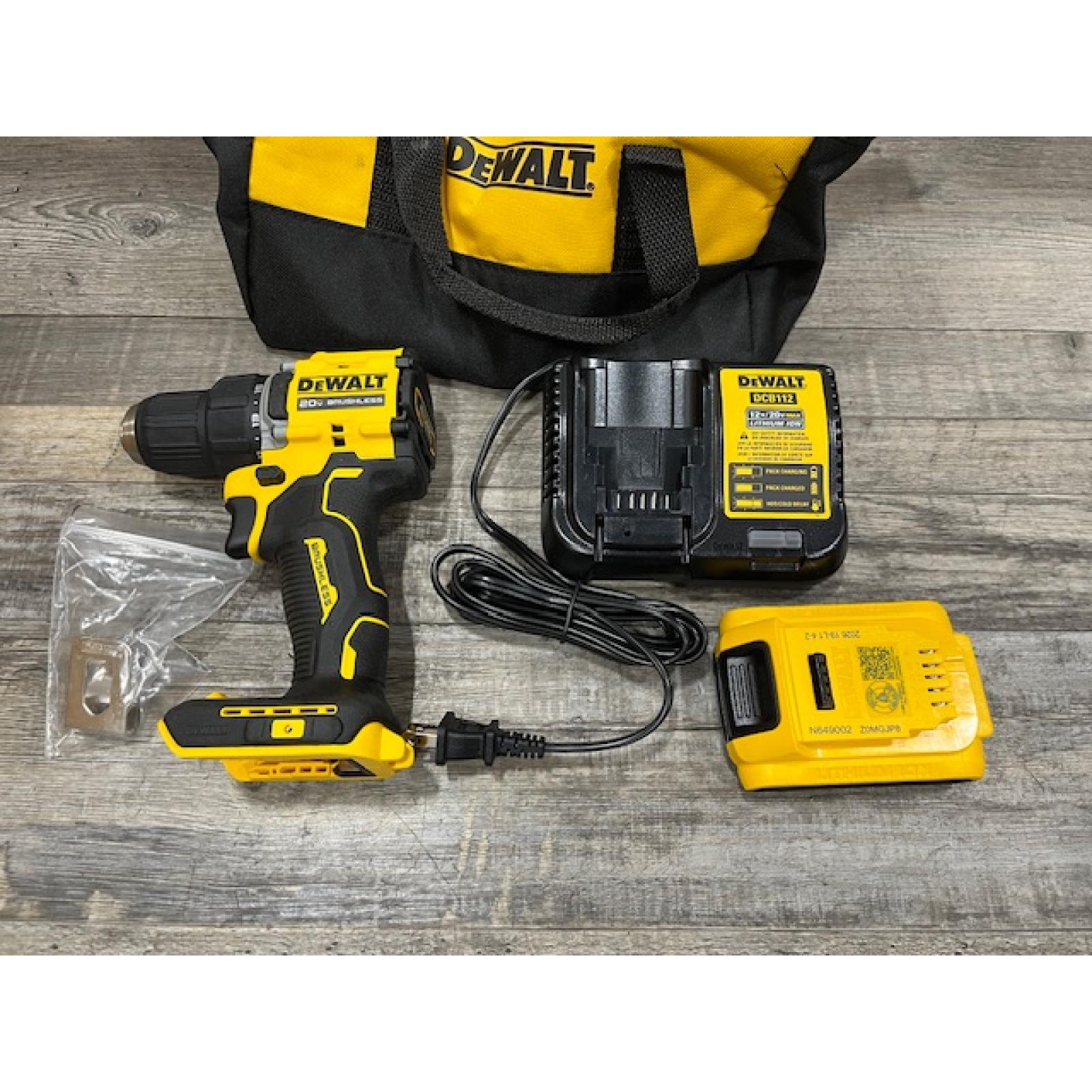 AS-IS DEWALT Atomic 20V Lithium-Ion Cordless Compact 1/2 in. Drill/Driver Kit